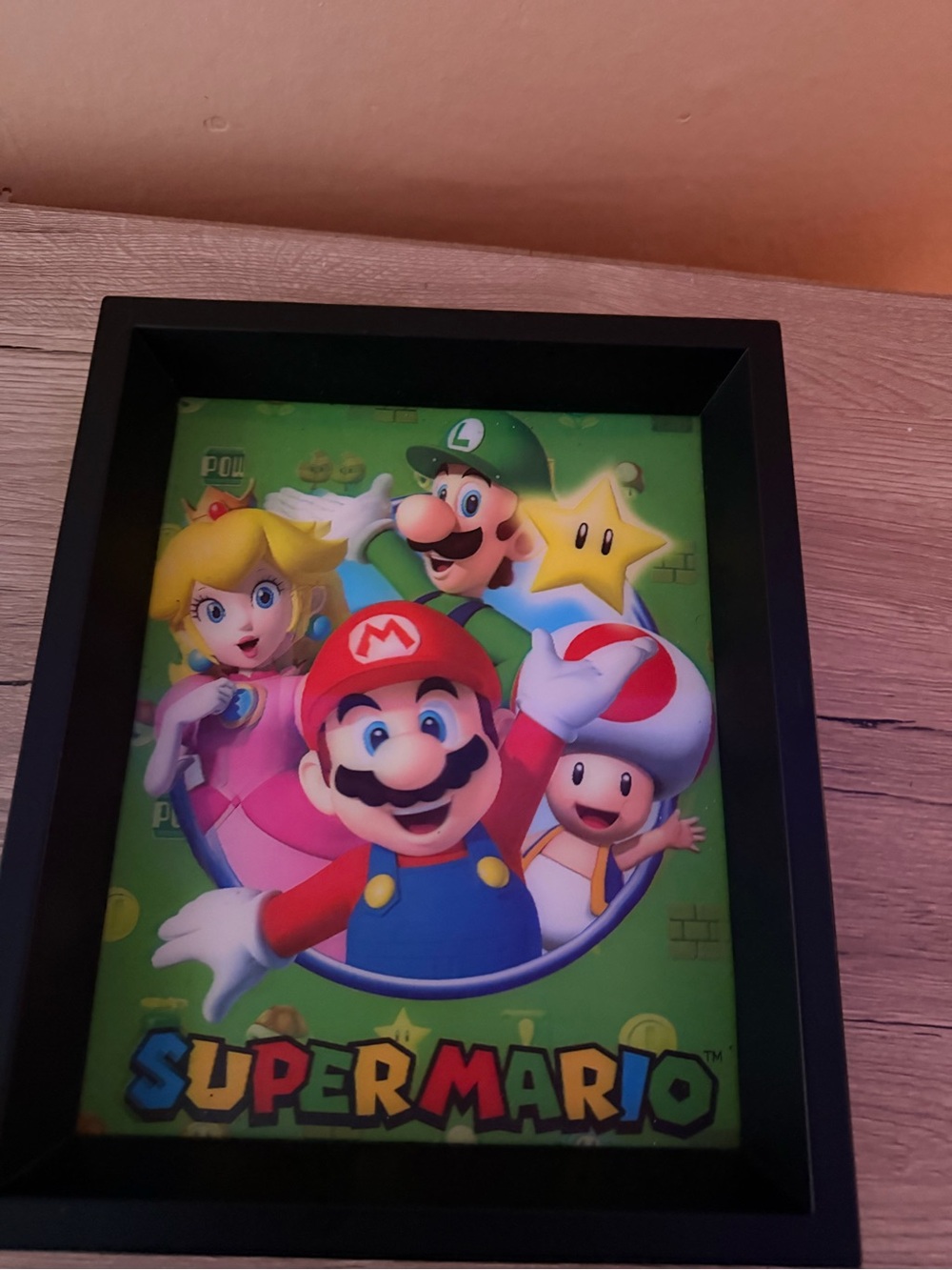 Nintendo Super Mario 3D picture— Green, Red, Blue, Yellow, Pink